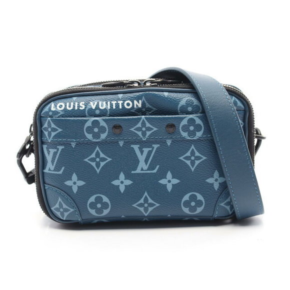 Louis Vuitton Alpha Wearable Wallet Shoulder Bag Leather Monogram Blue - Picture 1 of 7